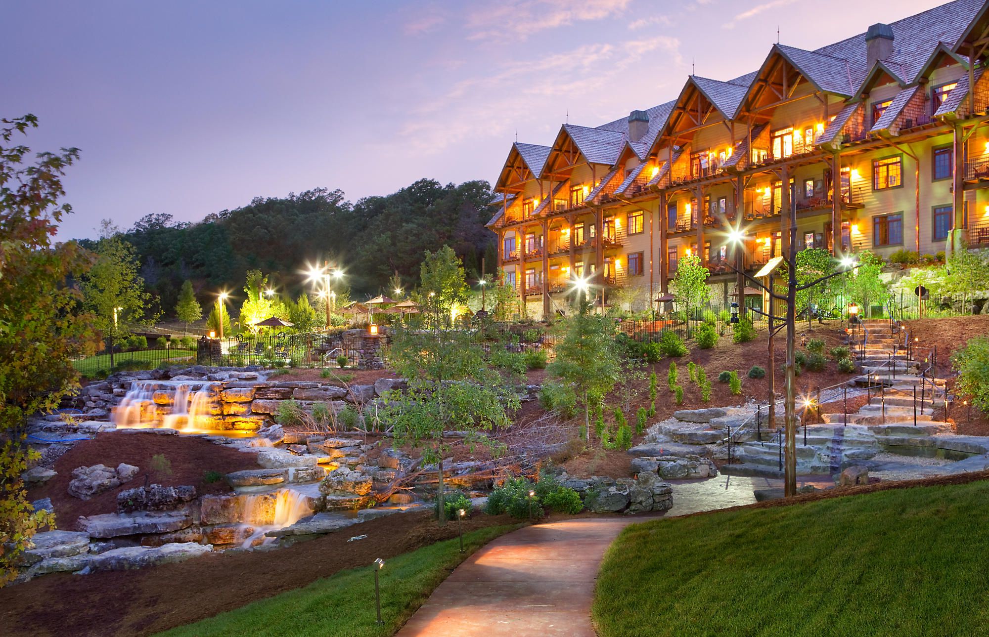 Bluegreen Vacations Wilderness Club at Big Cedar Exterior at Night