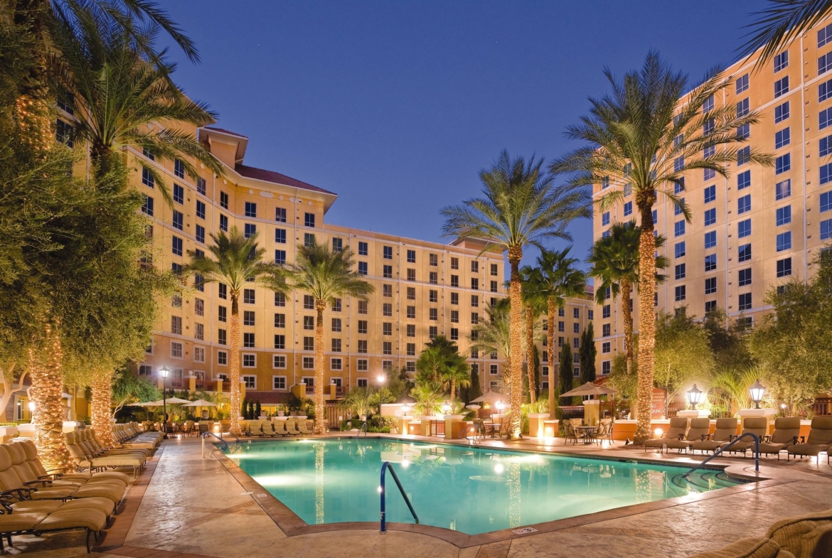 Club Wyndham Grand Desert Resort Pool at Night