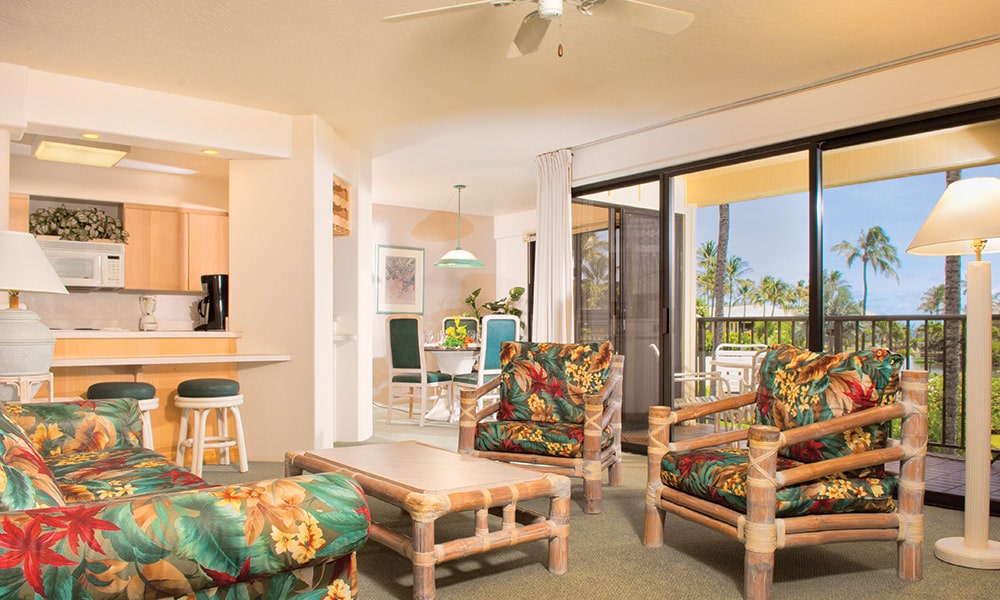 Club Wyndham Kauai Beach Villas 1 Bedroom Deluxe Living