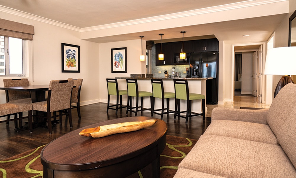 Club Wyndham Royal Garden at Waikiki Presidential Living and Kitchen