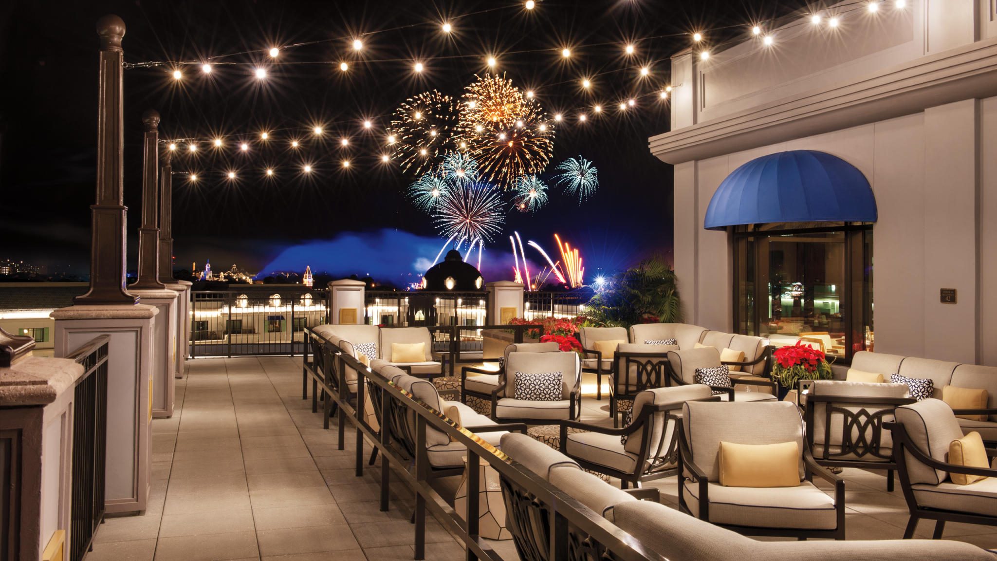 Disney's Riviera Resort Rooftop Patio Fireworks