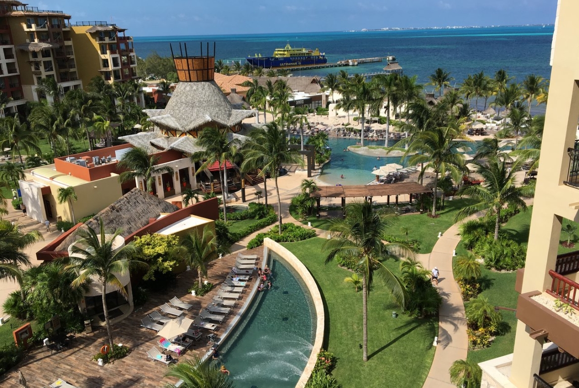 Villa Del Palmar Cancun Balcony View of Pool Area