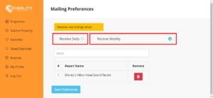 Mailing Preferences - Daily or Weekly option