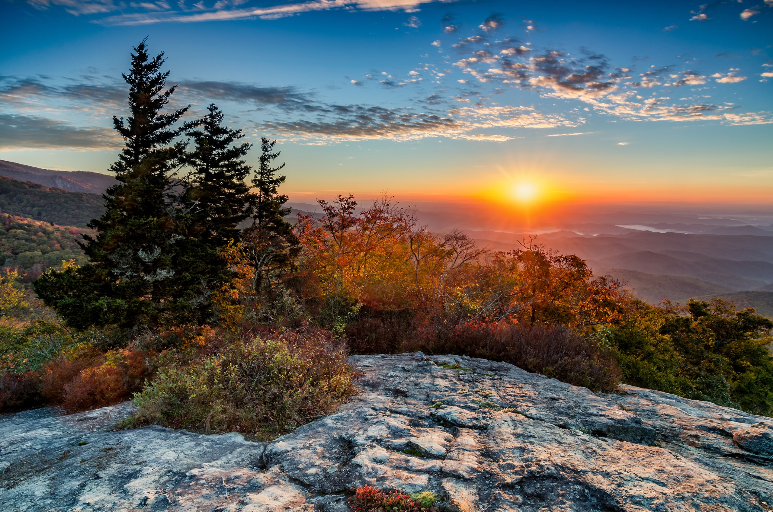 sunrise over the Blue Ridge Mountains Along The Blue Ridge mountain