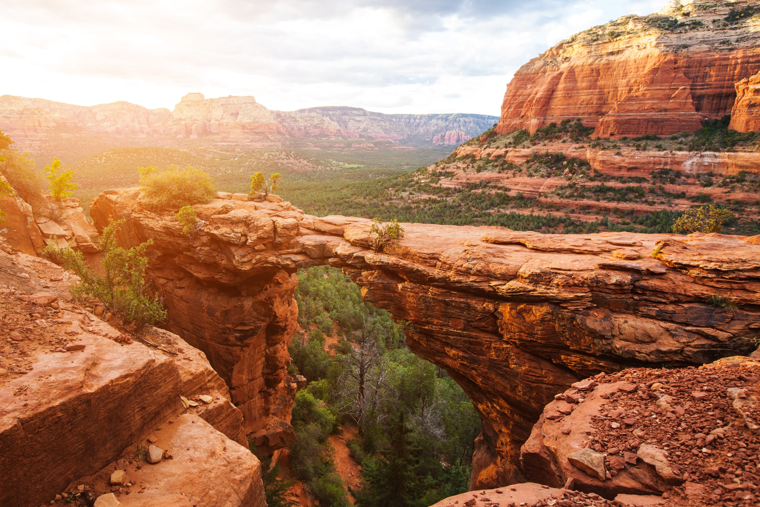 sunset view on devils bridge in Sedona Arizona