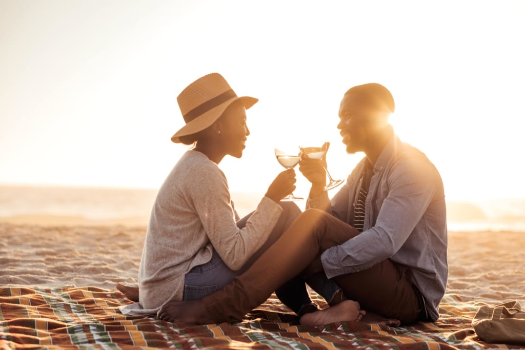 Couple Having Drinks On Vacation