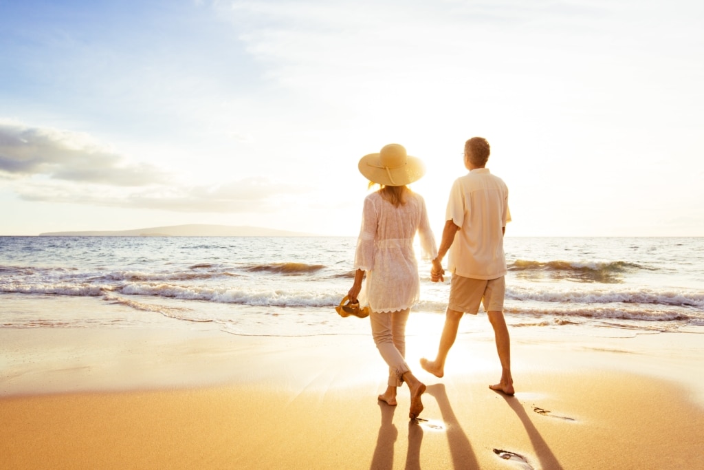 Beaching Walking Couple