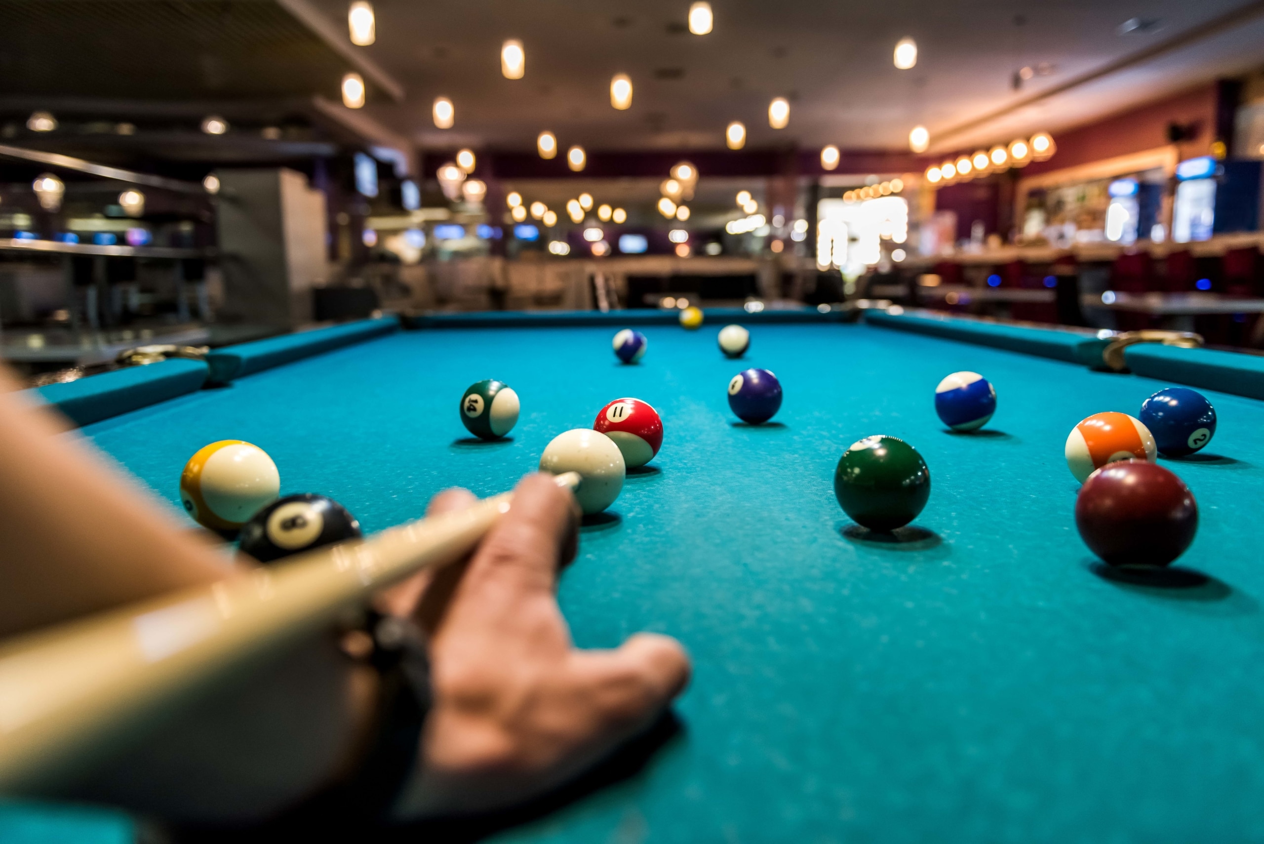 Man Playing Pool Alone