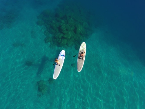 Lake Tahoe water near hiking trails and mountain biking