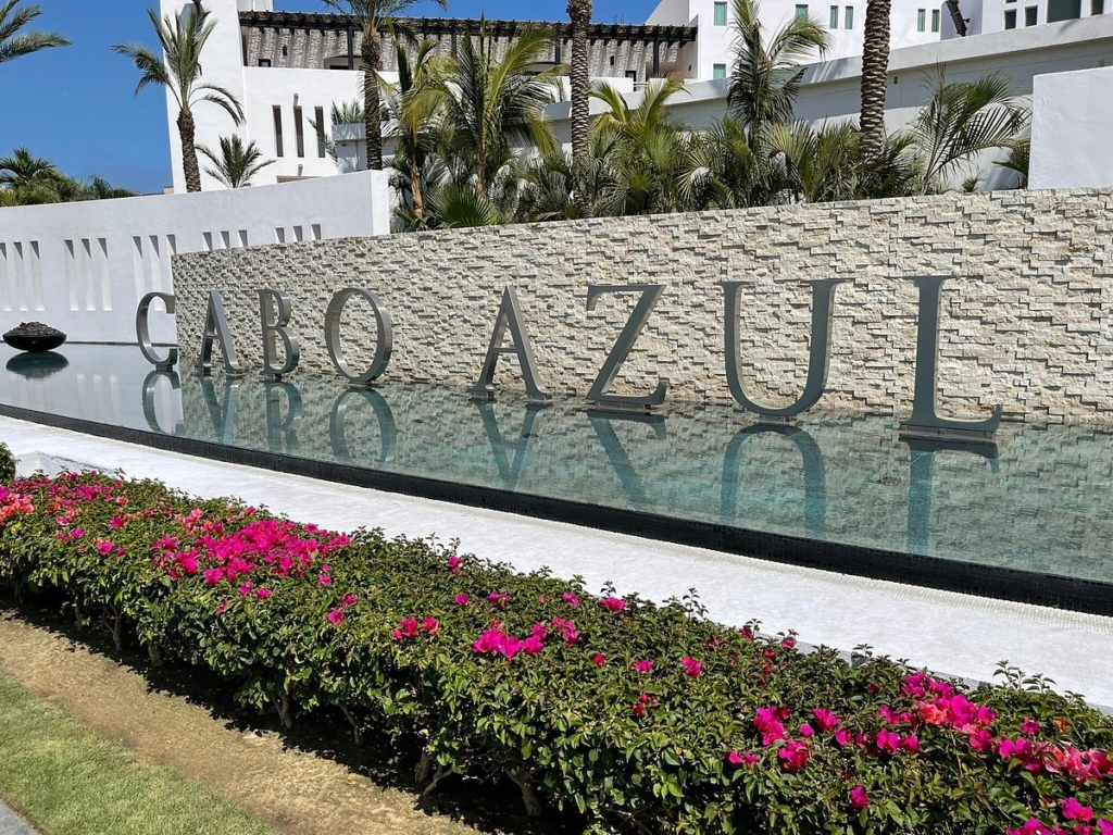 Cabo Azul Resort and Spa, welcome sign, Diamond Mexico, Hilton Grand Vacations Club