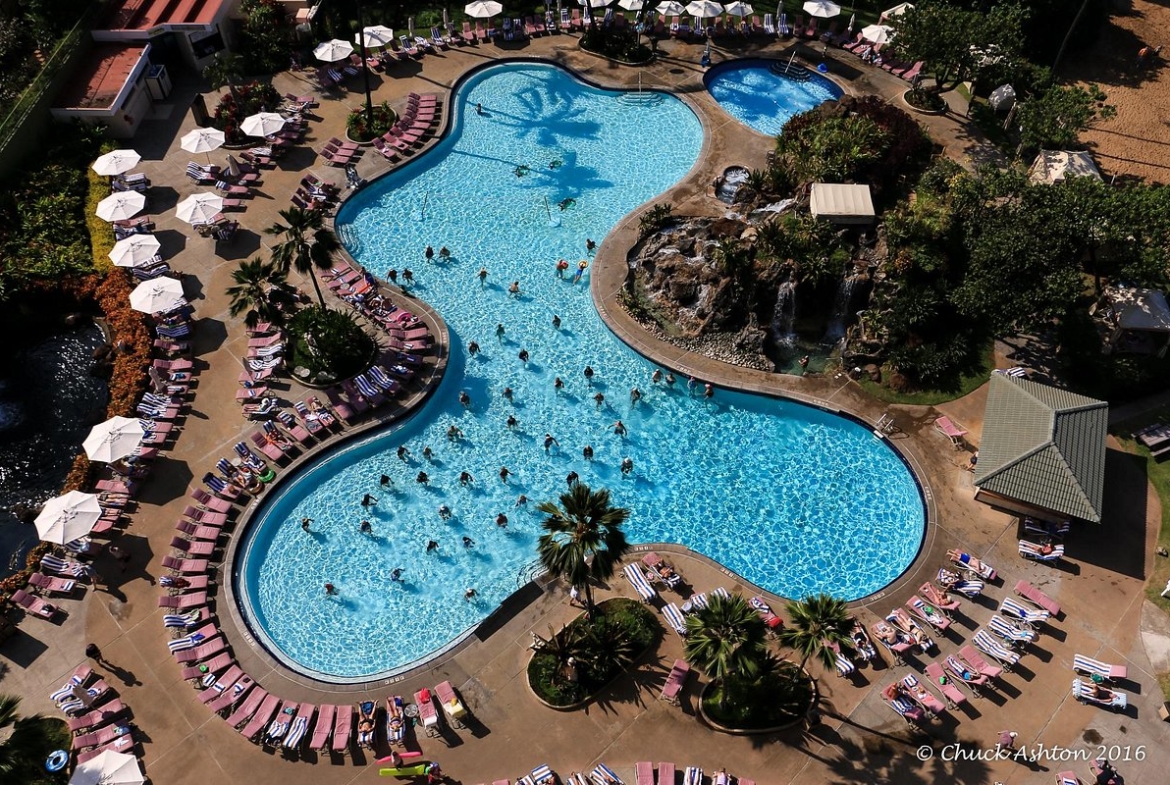 Diamond Kaanapali Beach Club pool aerial