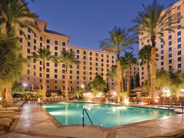 Club Wyndham Grand Desert Resort Pool at Night