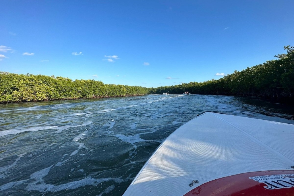 boat ride for outdoor enthusiasts in nichupte lagoon