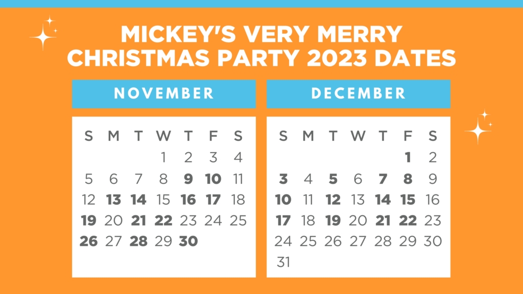 Mickey's Very Merry Christmas Party Dates 2023