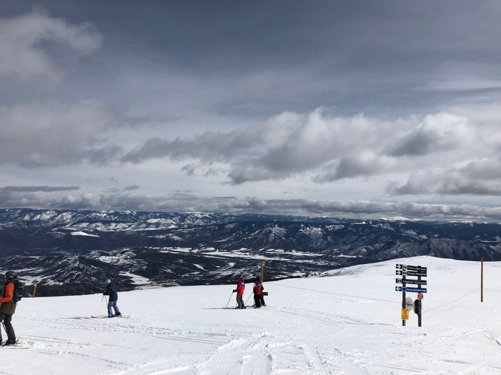 Skiing down the mountains