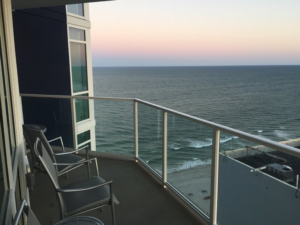 sunset and balcony