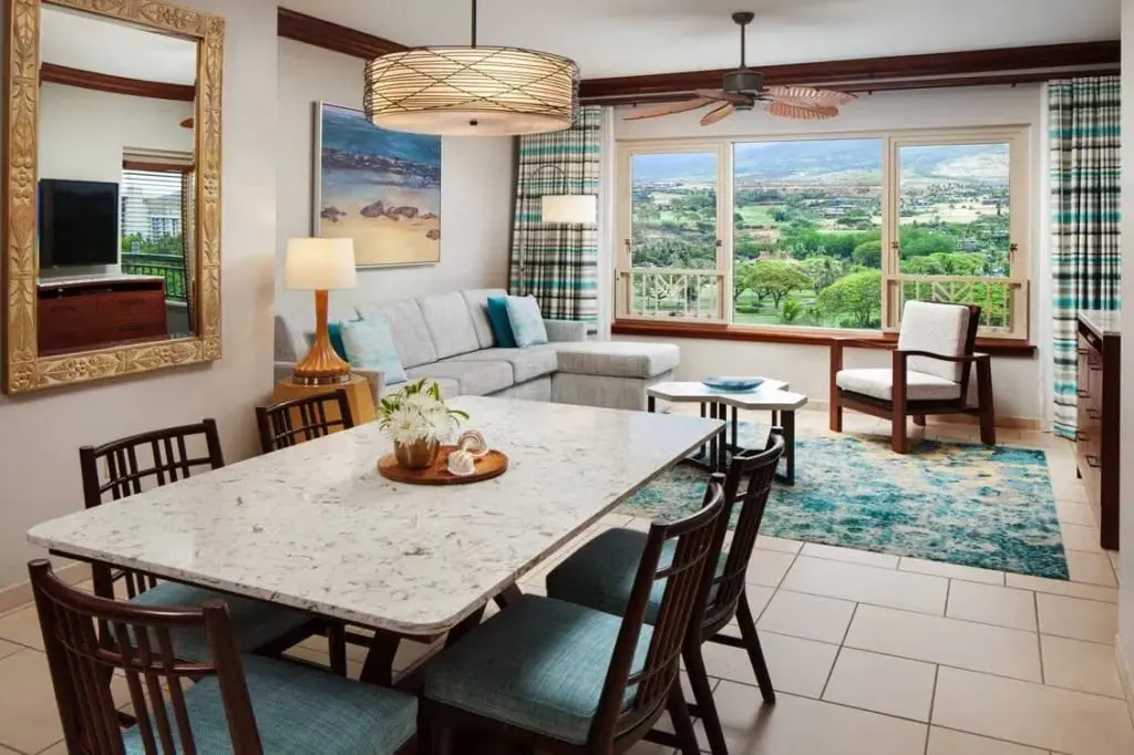 Marriott’s Maui Ocean Club Dining and Living Room