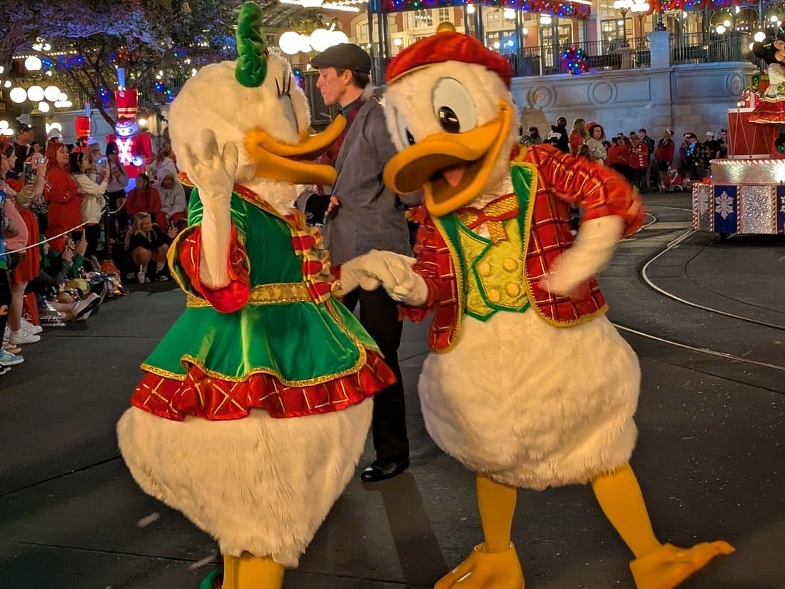 Donald and Daisy in Festive Outfits