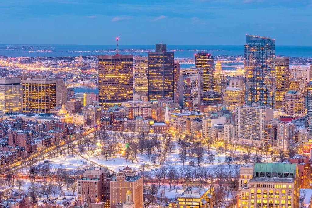 Sunsets on Romantic Winter Getaways to Boston