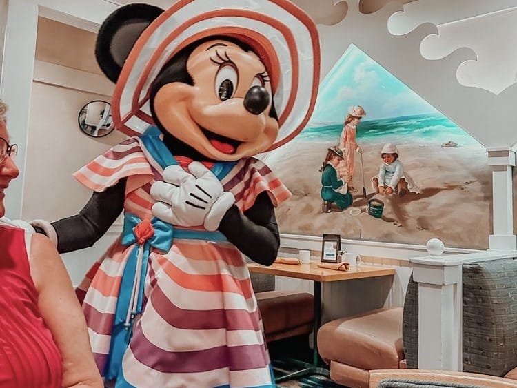 Minnie at Character Dining at Disney Resort Beach Club